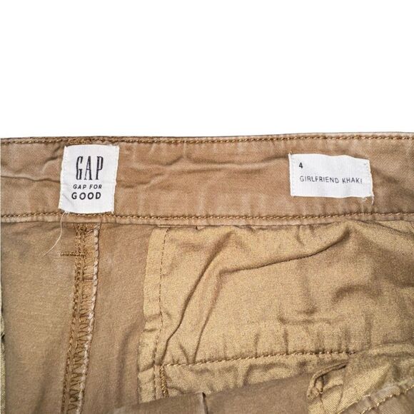 Gap Girlfriend Khaki Tan Neutral Cotton Pants - Size 4 - Picture 7 of 10